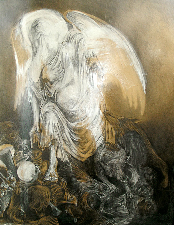 Image of painting titled: Angel Descending (full view)