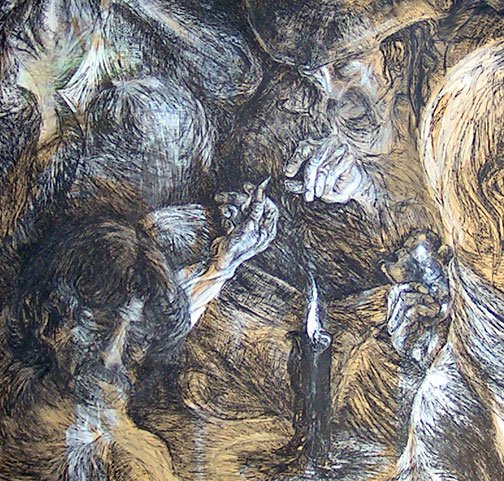 Image of detail from the painting titled "Night watch"